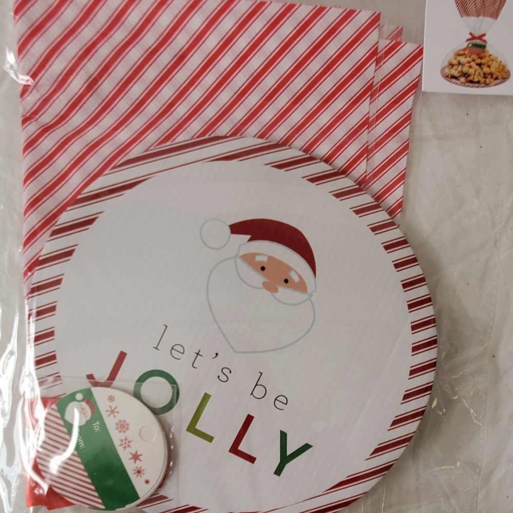 Large Cookie Plate Plastic Cover And Gift Tags Kit